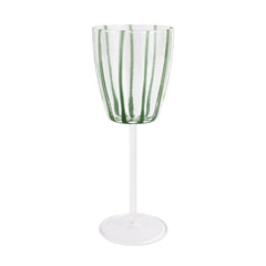 Nuovo Stripe Green Wine Glass