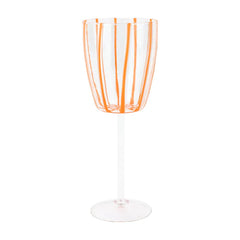 Nuovo Stripe Orange Wine Glass