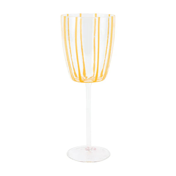 Nuovo Stripe Yellow Wine Glass