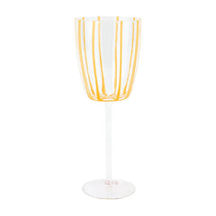 Nuovo Stripe Yellow Wine Glass