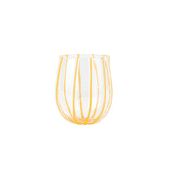 Nuovo Stripe Yellow Stemless Wine Glass