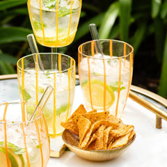 Nuovo Stripe Yellow Wine Glass