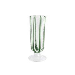 Nuovo Stripe Green Champagne Glass