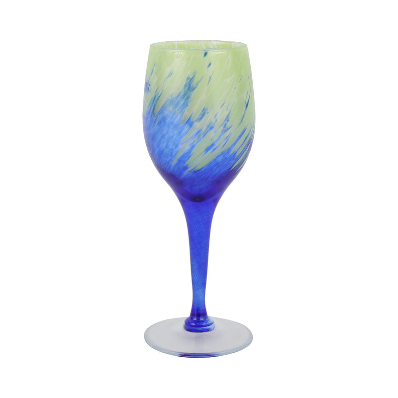 Nuvola Green And Blue Wine Glass