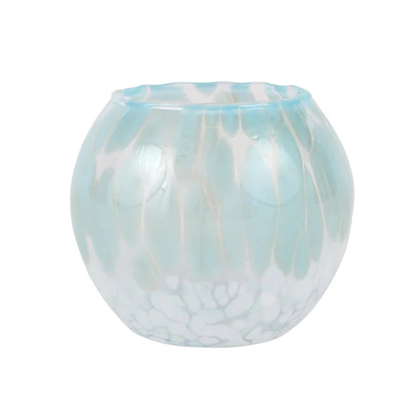 Nuvola Light Blue and White Round Bud Vase