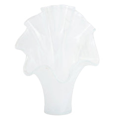 Onda Glass White Fanned Vase