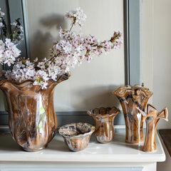 Onda Glass Tortoiseshell Small Rimmed Bowl