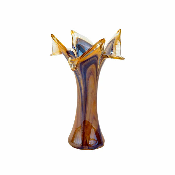 Onda Glass Tortoiseshell Twisted Flower Vase
