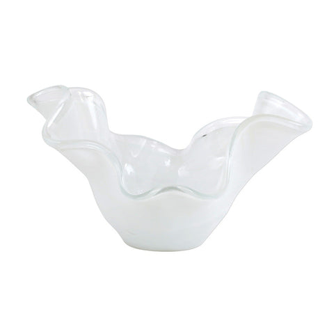 Onda Glass Medium Bowl, White