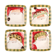 Old St. Nick Assorted Square Salad Plates - Set Of 4