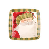 Old St. Nick Square Salad Plate - Striped Hat