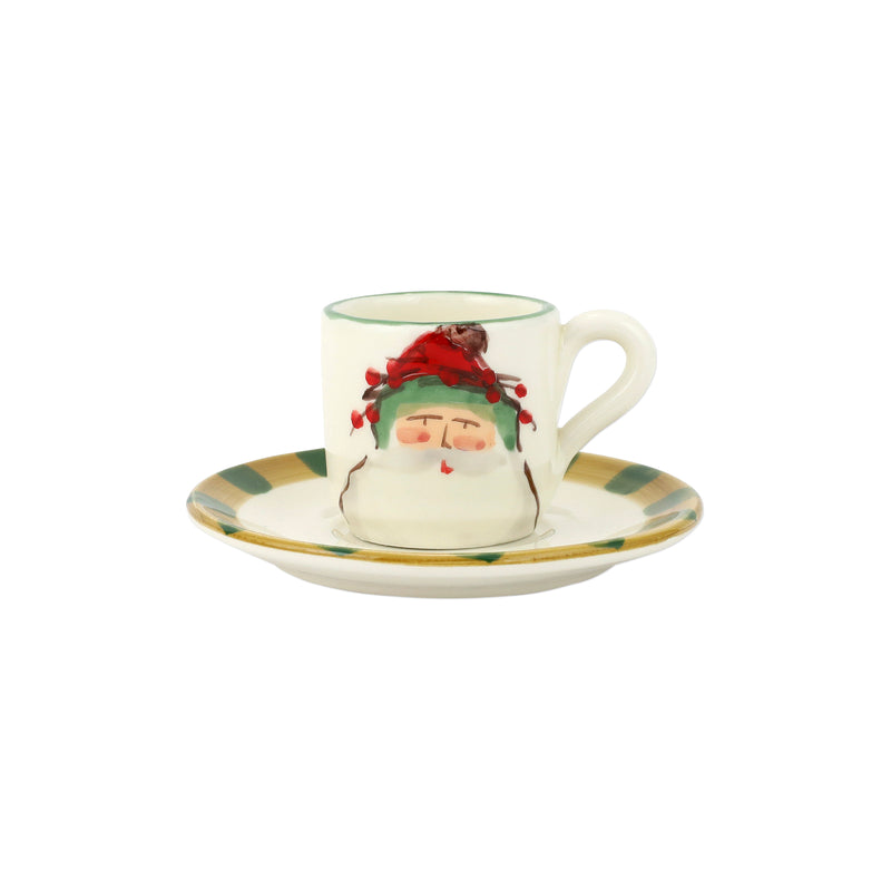 Old St. Nick Assorted Espresso Cups & Saucers - Set Of 4