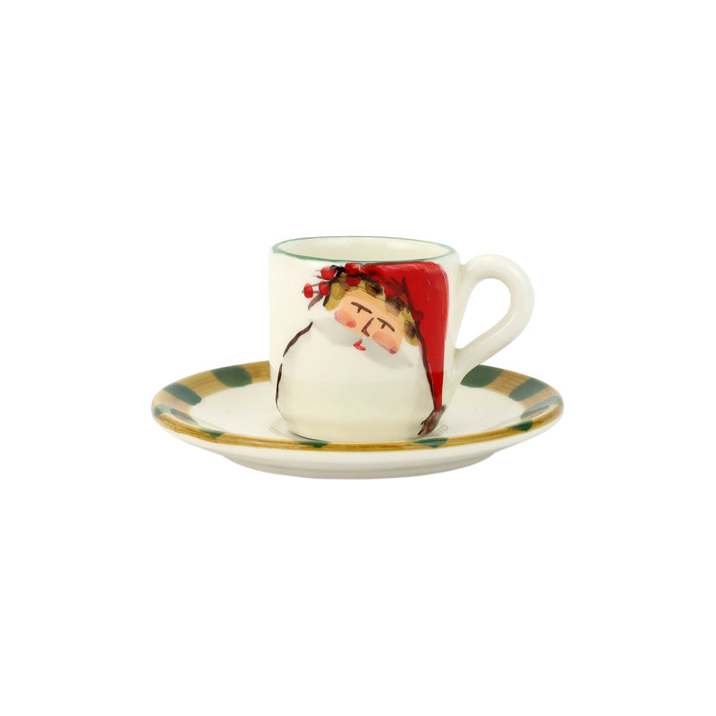 Old St. Nick Assorted Espresso Cups & Saucers - Set Of 4