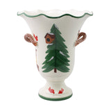Old St. Nick Large Footed Cachepot W/ Campfire