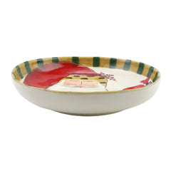 Old St. Nick Round Shallow Bowl W/ Train