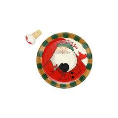 Old St. Nick Canape Plate W/ Cork Stopper