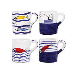 Pesce Pazzo Assorted Mugs - Set Of 4