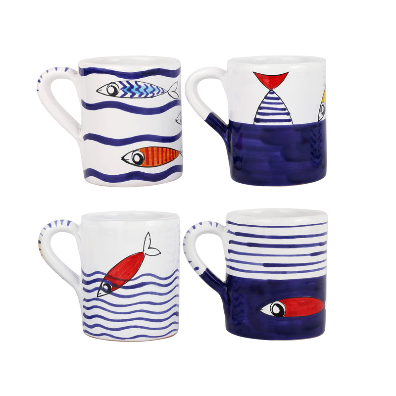 Pesce Pazzo Assorted Mugs - Set Of 4