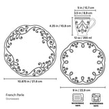 French Perle 12-Piece Plate & Mug Dinnerware Set