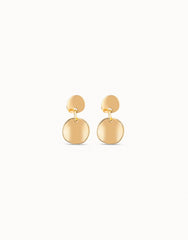 Circle Drop Earrings - Gold
