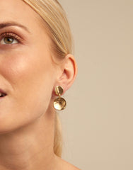 Circle Drop Earrings - Gold