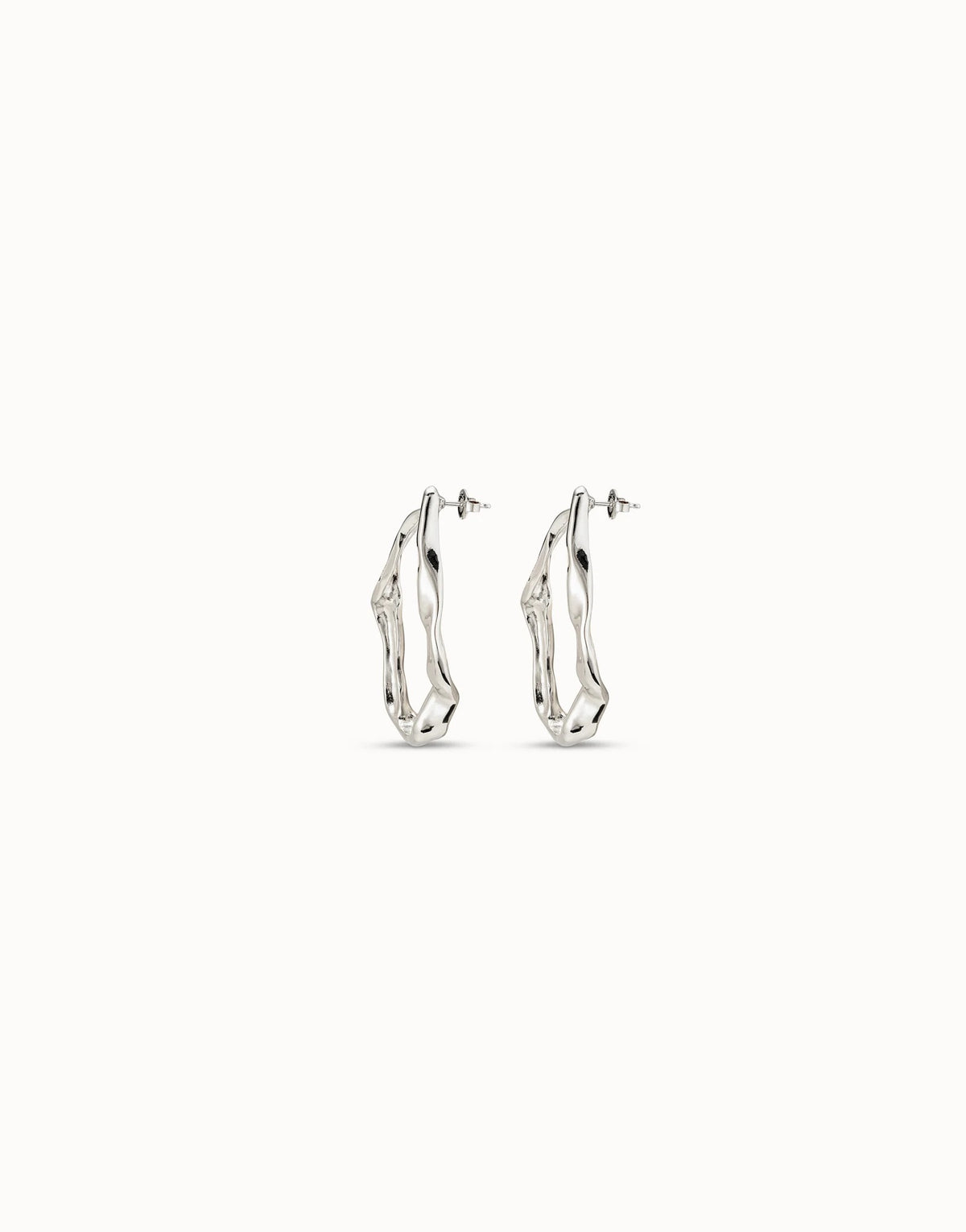 Long Hoop Earrings - Silver