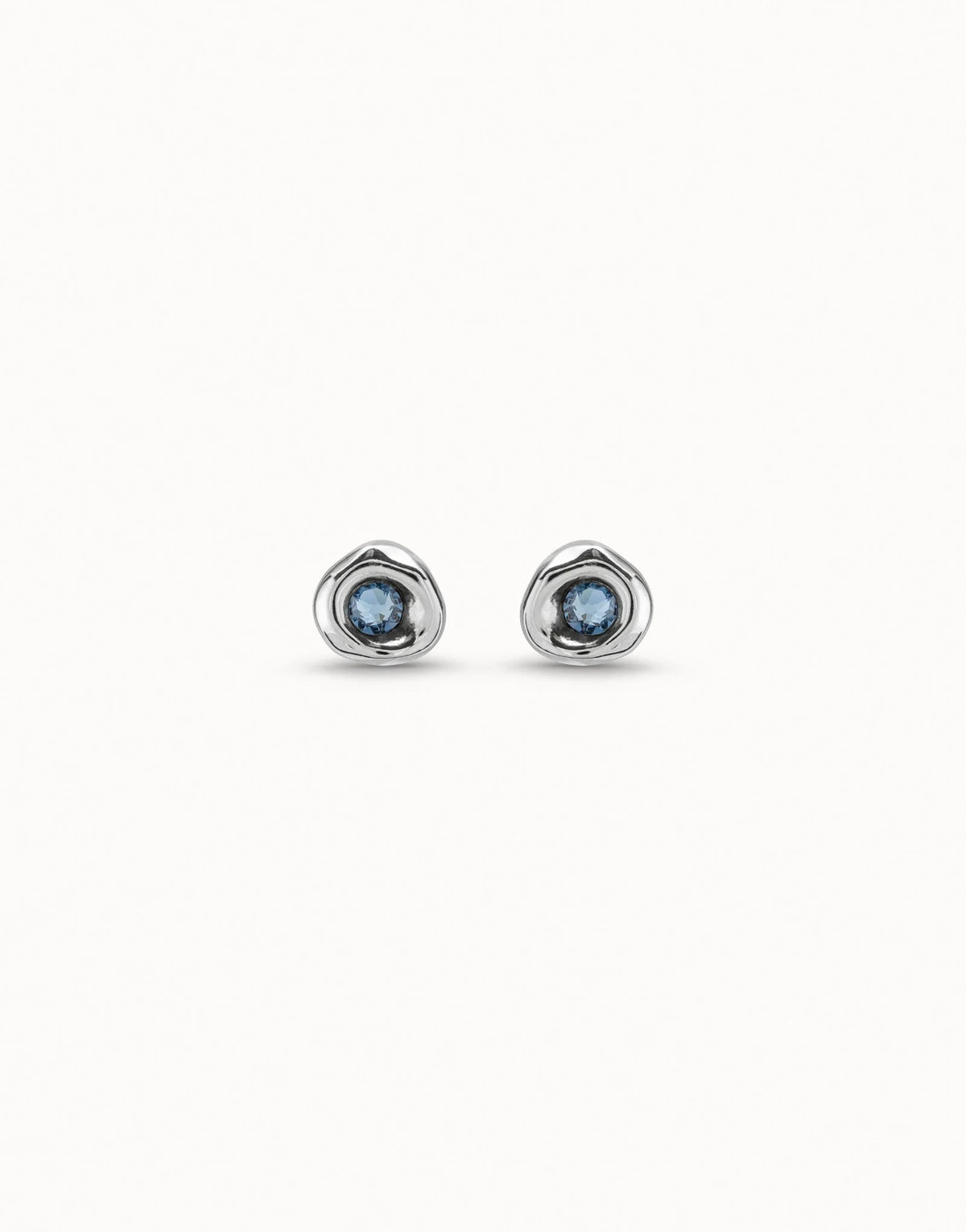 Earrings With Faceted Blue Crystal