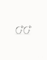 Hoop Charm Earrings - Silver
