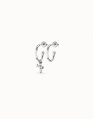 Hoop Charm Earrings - Silver