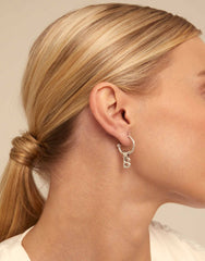 Hoop Charm Earrings - Silver