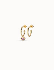 Hoop Charm Earrings - Gold