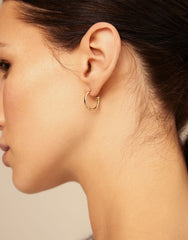 Hoop Charm Earrings - Gold