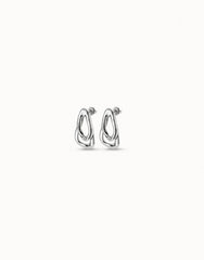 Earrings With 2 Overlapping Links - Silver
