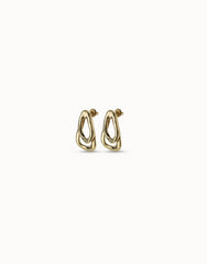 Earrings With 2 Overlapping Links - Gold