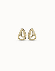 Earrings With 2 Overlapping Links - Gold