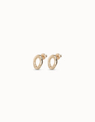 Earring With Small Oval Link Shape - Gold