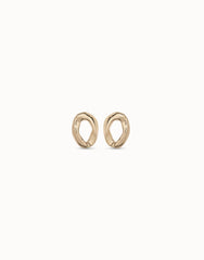 Earring With Small Oval Link Shape - Gold