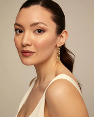 Earring With 3 Links Of Two Different Sizes - Gold