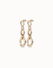 Earring With 3 Links Of Two Different Sizes - Gold