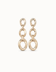 Earring With 3 Links Of Two Different Sizes - Gold