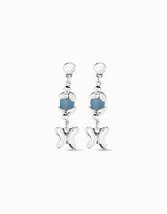 Earrings With Blue Crystals and Butterfly