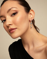 Earrings With Blue Crystals and Butterfly