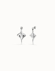 Earrings In The Shape Of A Stingray - Silver