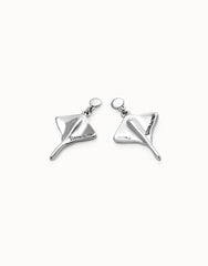 Earrings In The Shape Of A Stingray - Silver