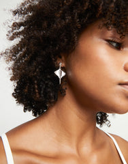 Earrings In The Shape Of A Stingray - Silver