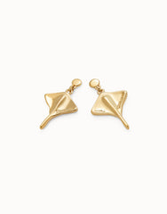 Earrings In The Shape Of A Stingray - Gold
