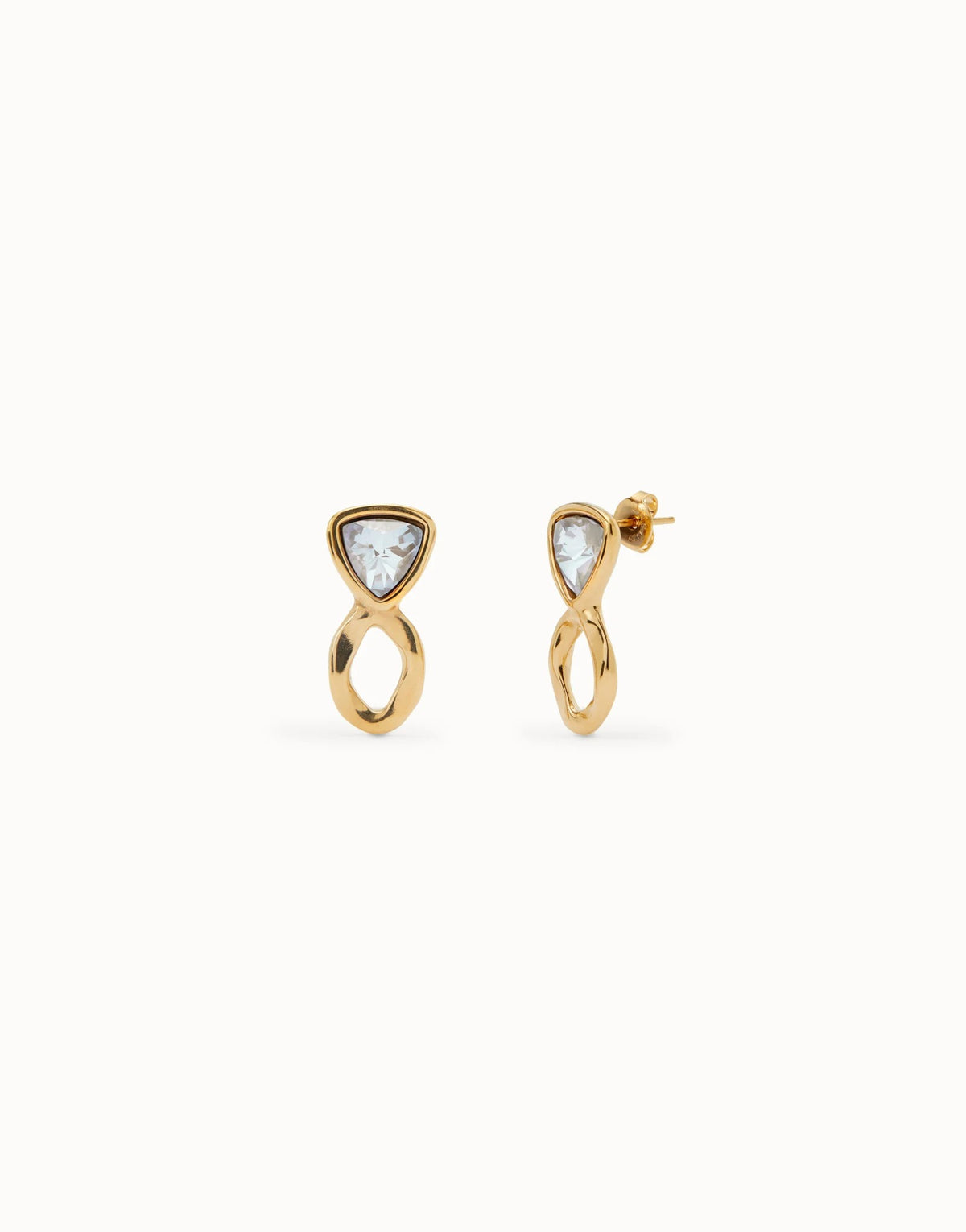 Drop Earrings With Multicolor Crystals - Gold