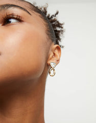 Drop Earrings With Multicolor Crystals - Gold