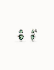 Drop Earrings With Two Green Crystals