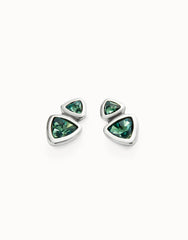 Drop Earrings With Two Green Crystals